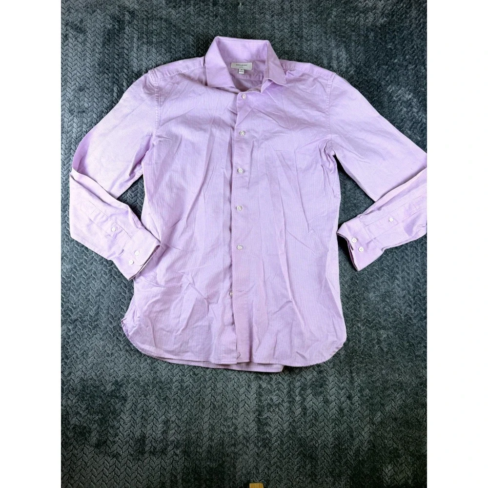 Banana Republic Mens Medium Purple Cotton Long Sleeve Slim Fit Button Up Shirt